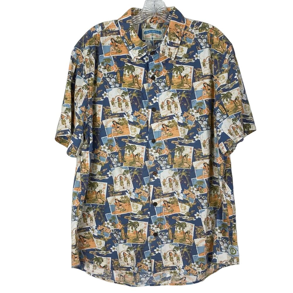 NWOT MARGARITAVILLE Jimmy Buffett Shirt 2XL Hawaiian Girls Multicolor Tropical